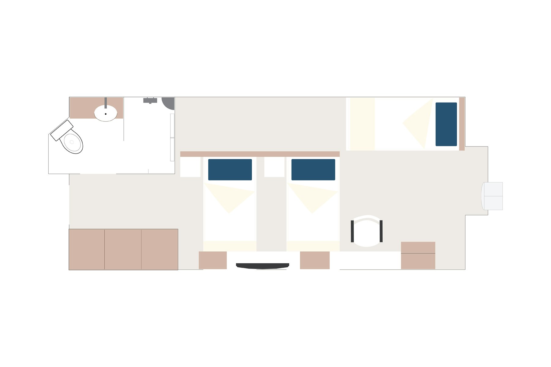 Aurora Stateroom Triple Floor Plan
