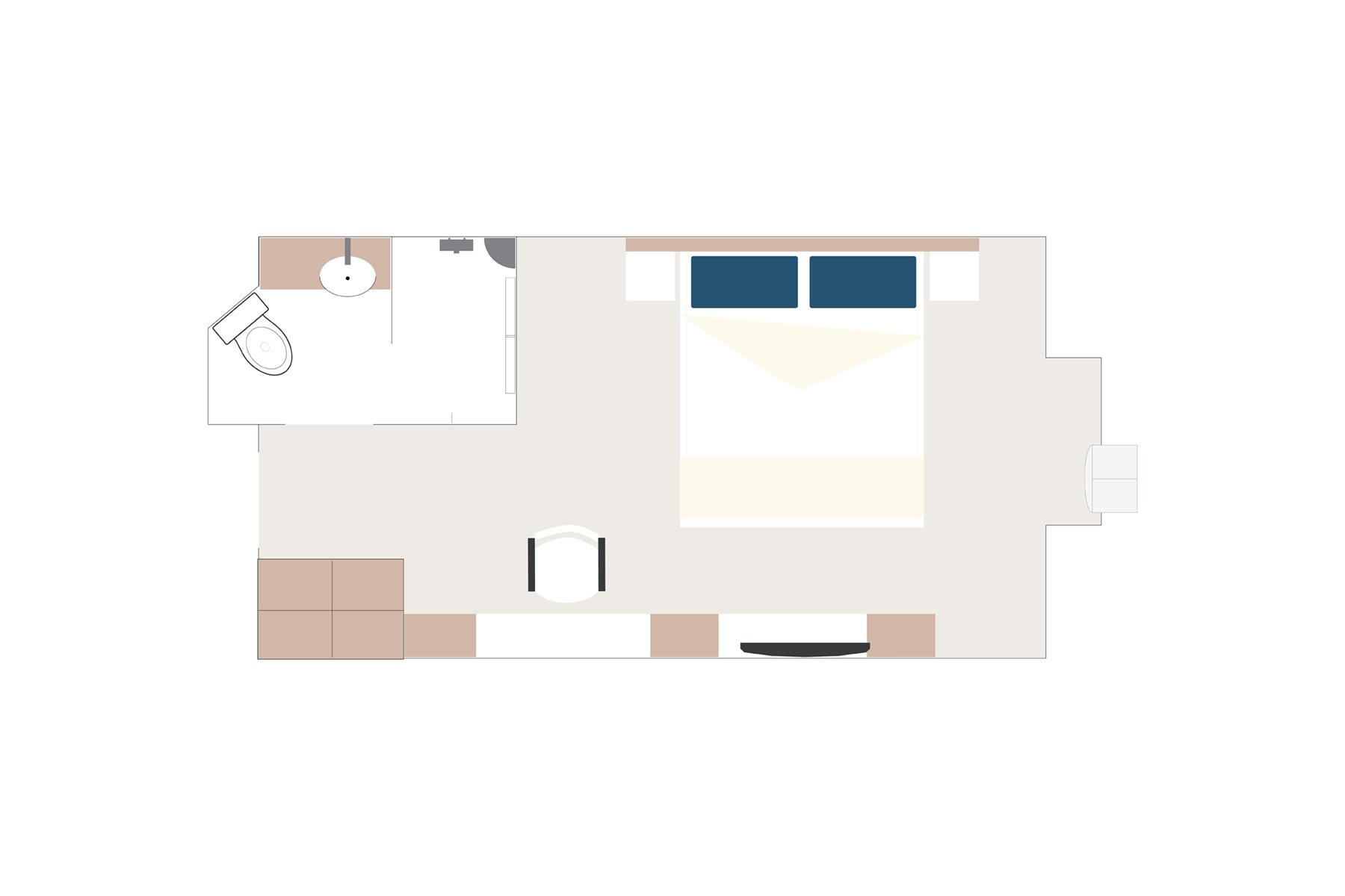 Vantage Stateroom Twin Floor Plan