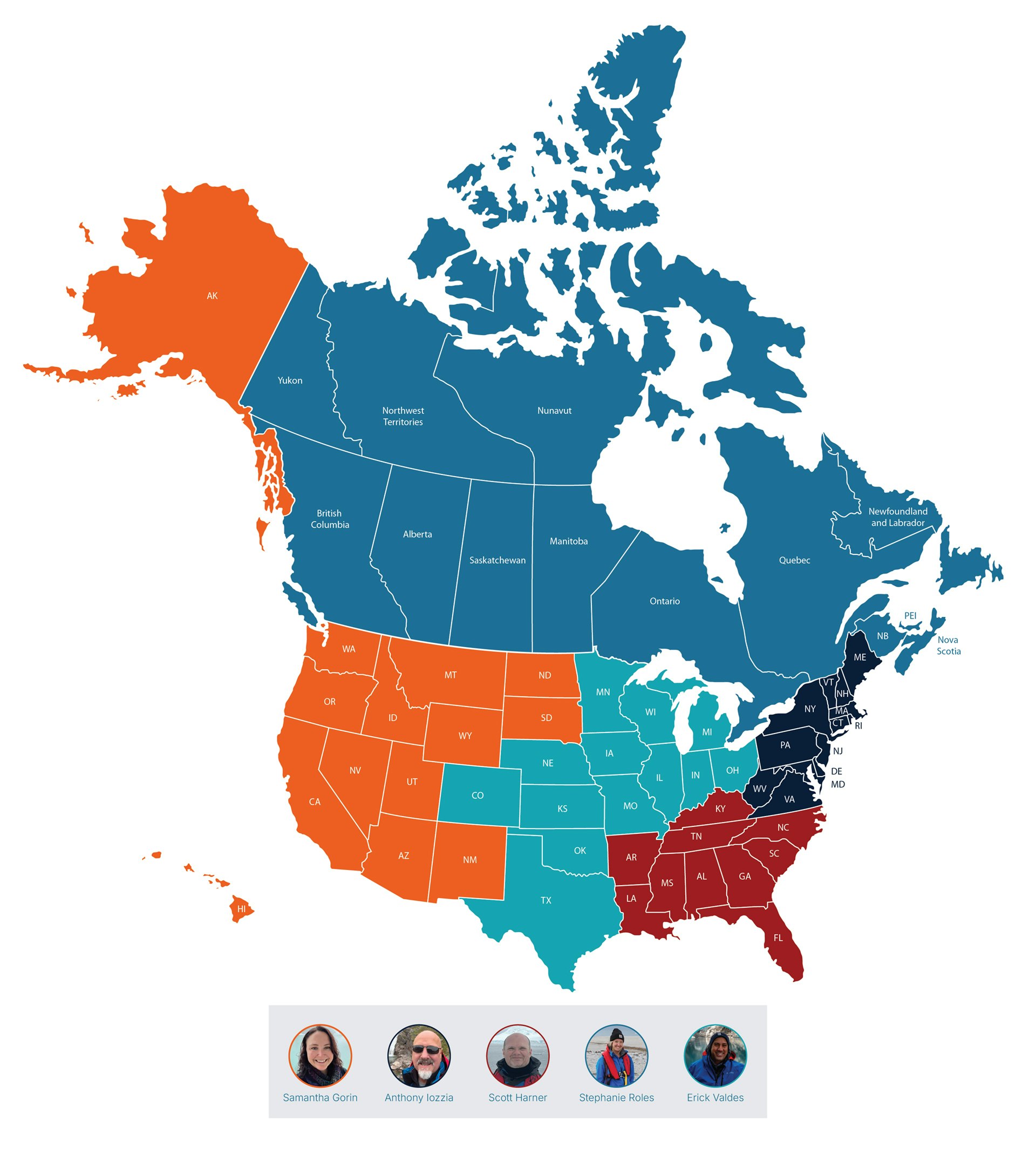 North America Travel Advisors Territory Map