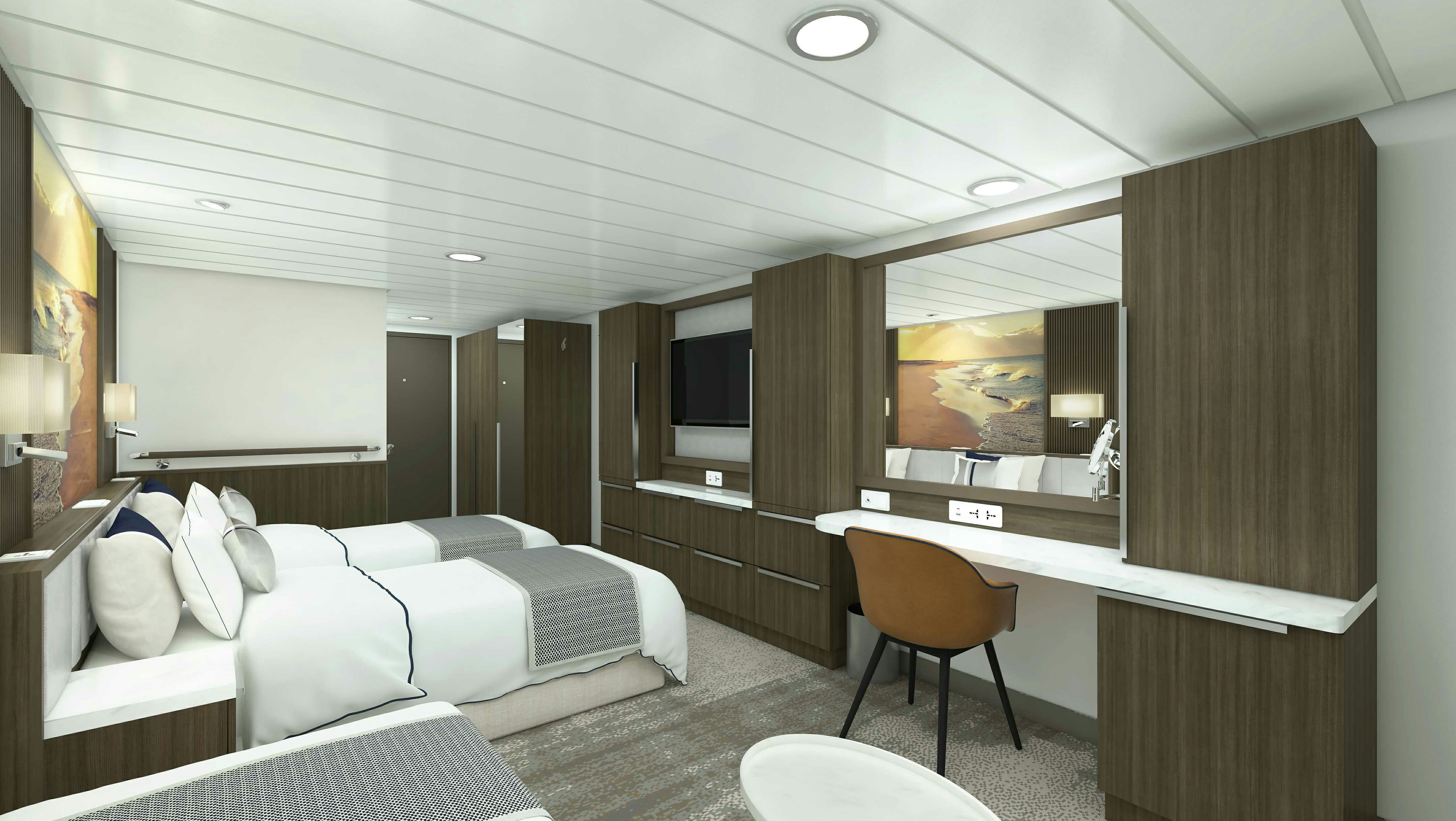 Aurora Stateroom Triple Share Desk View