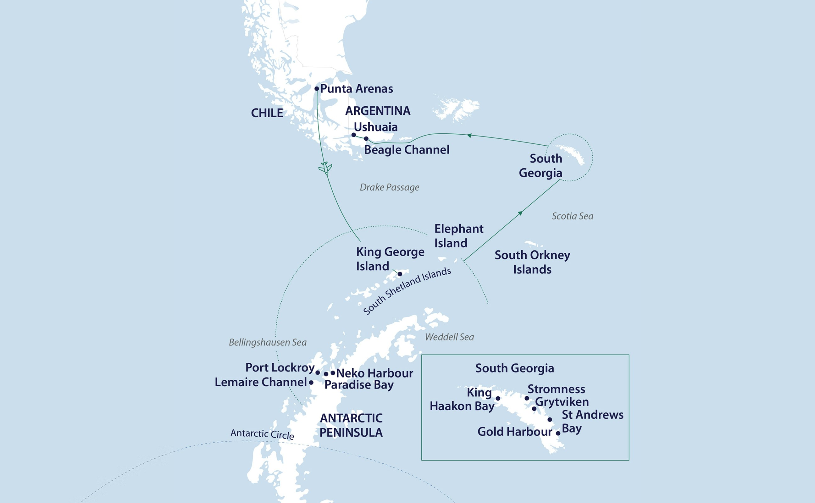 South Georgia & Antarctica: Through the Lens Map