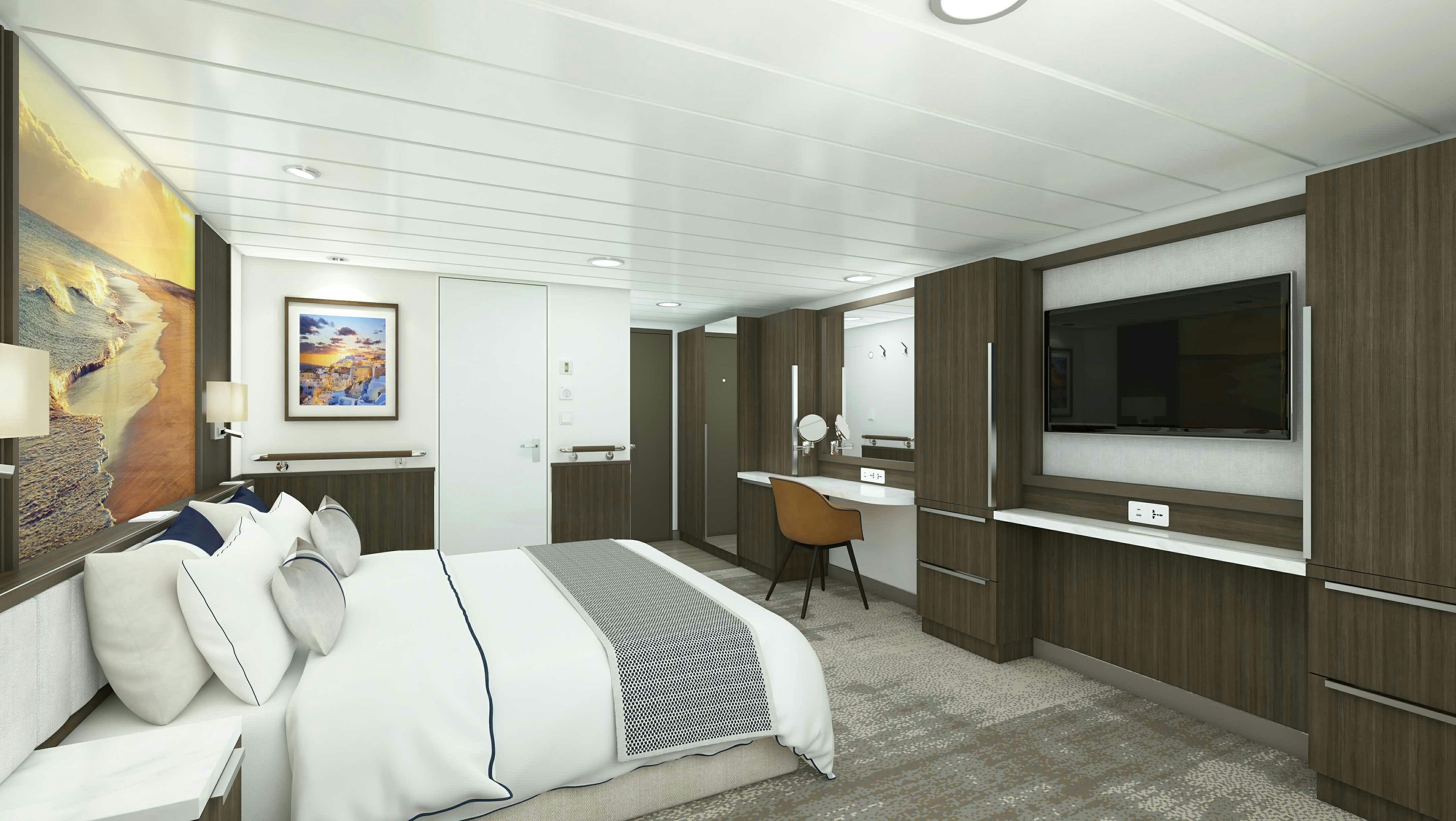 Aurora Stateroom Twin Share Desk View