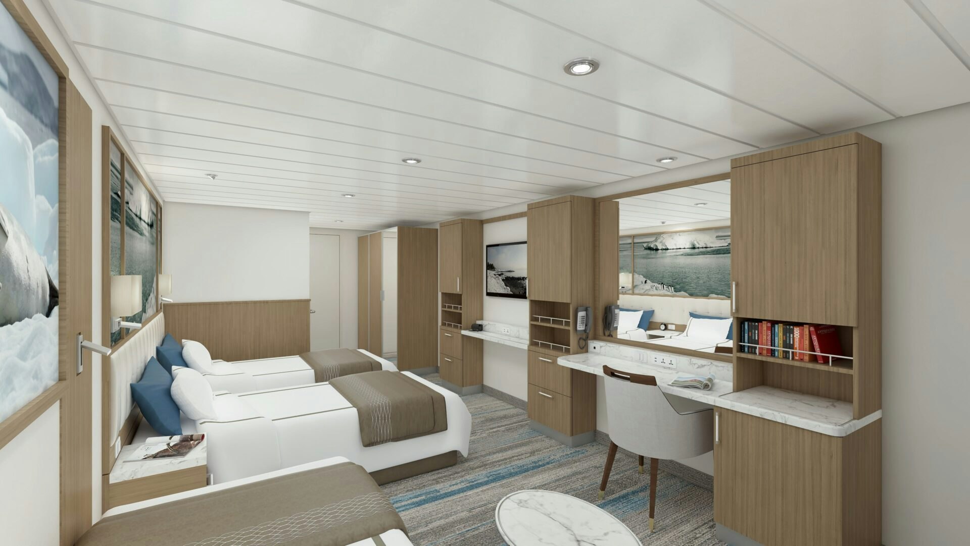 GM Aurora Stateroom Triple Desk View