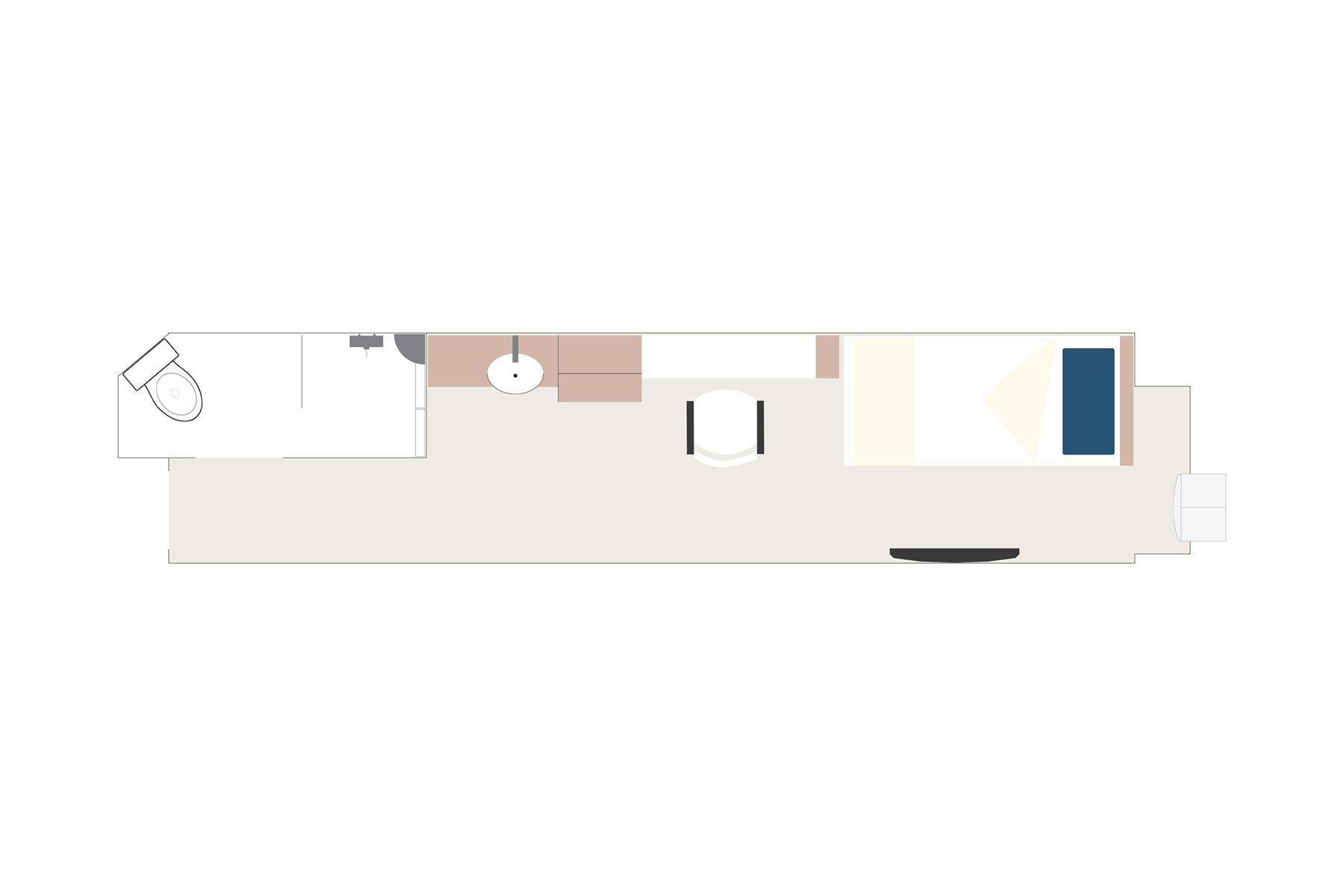 Aurora Stateroom Superior Single Floorplan