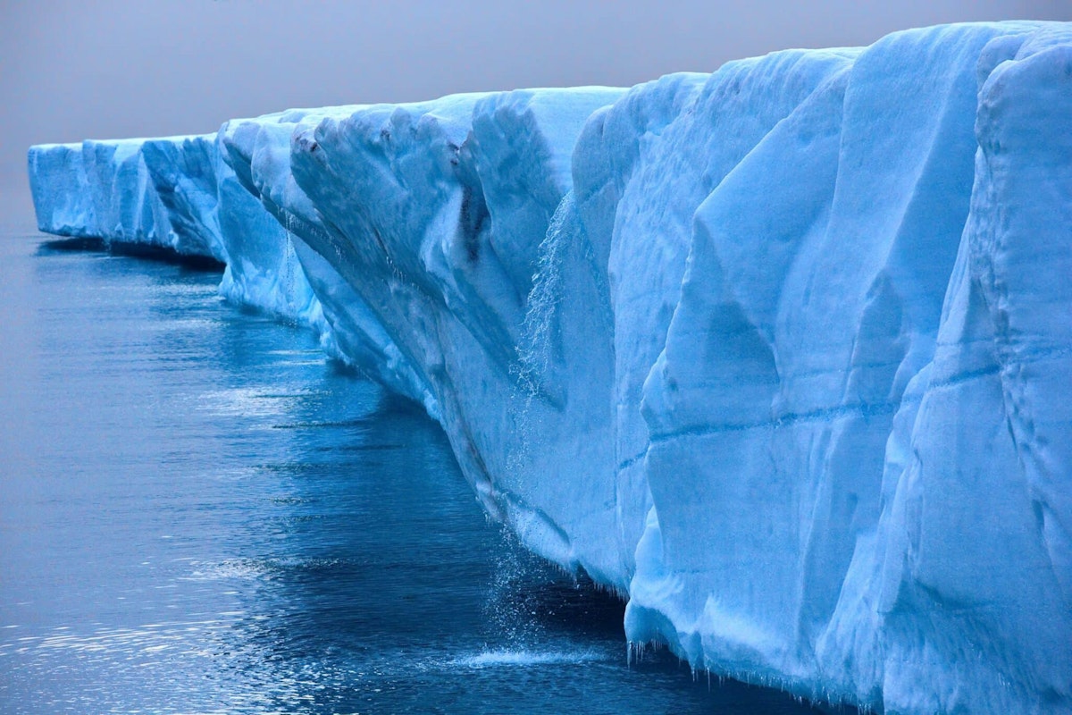 A close-up shot of the Ross Ice Shelf, Antarctica, Shutterstock