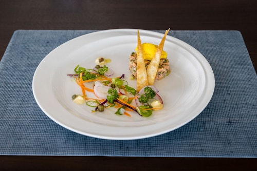 Food from the Rockhopper Restaurant, Sylvia Earle, Richard I'Anson