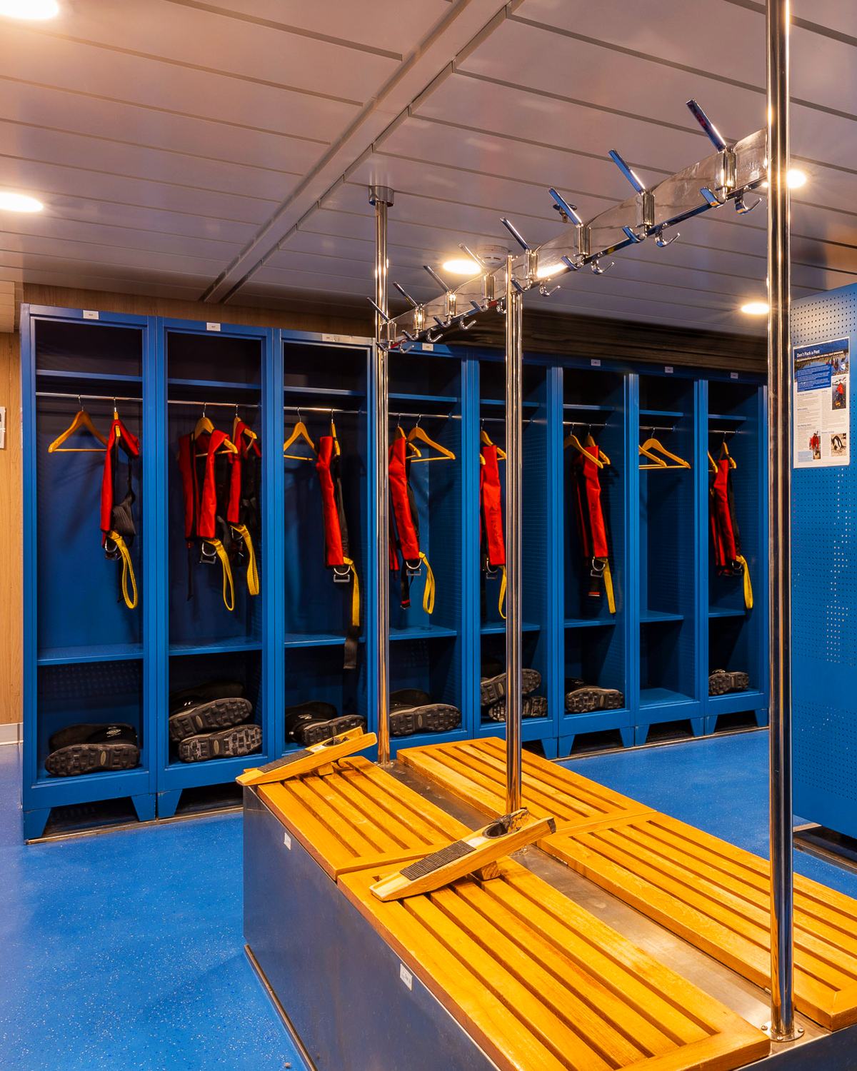 The Sylvia Earle's mudroom and lockers