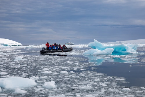 Zodiac Cruising, Charcot Island, Antarctica, Pia Harboure